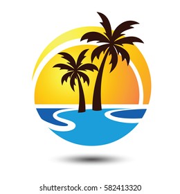 Summer holidays design Labels, Badges,emblem,vector illustration