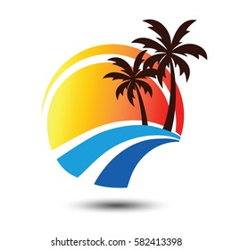 Summer holidays design Labels, Badges,emblem,vector illustration