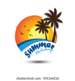 Summer holidays design Labels, Badges,emblem,vector illustration