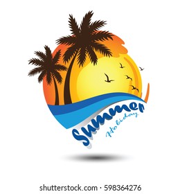 Summer holidays design Labels, Badges,emblem,vector illustration