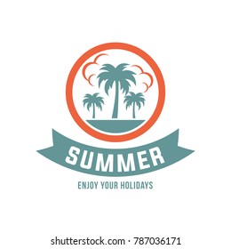 Summer holidays design Labels, Badges,emblem,vector illustration