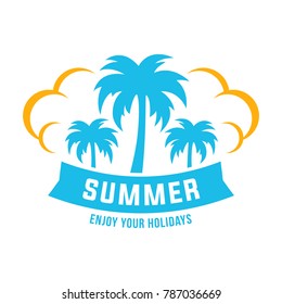 Summer holidays design Labels, Badges,emblem,vector illustration