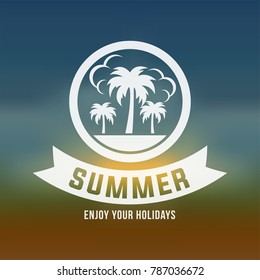 Summer holidays design Labels, Badges,emblem,vector illustration