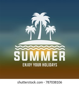 Summer holidays design Labels, Badges,emblem,vector illustration
