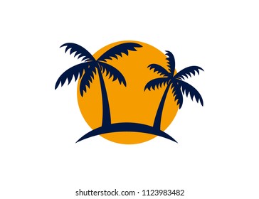 Summer holidays design Labels, Beach logo,  Badges, vector illustration