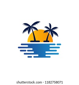 Summer holidays design Labels, Beach logo, Badges, vector illustration