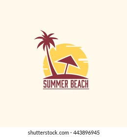 Summer holidays design logo template. Labels, Badges,emblem,vector illustration