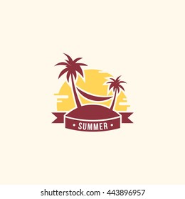 Summer holidays design logo template. Labels, Badges,emblem,vector illustration