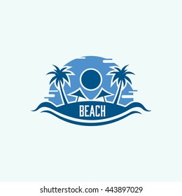 Summer holidays design logo template. Labels, Badges,emblem,vector illustration