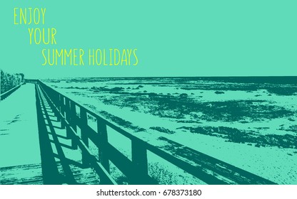 Summer. Summer holidays design. Tropical vector illustration.
