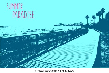 Summer. Summer holidays design. Tropical vector illustration.