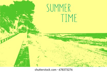 Summer. Summer holidays design. Tropical vector illustration.