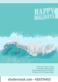 Summer Holidays Design with a wave 