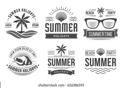 Summer holidays emblems