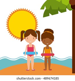 summer holidays enjoy icon vector illustration design