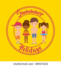 summer holidays enjoy icon vector illustration design