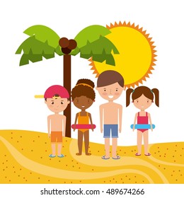 summer holidays enjoy icon vector illustration design
