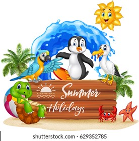 Summer holidays with funny animals