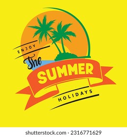 Sommermonate, Grafik-Baum-Strand