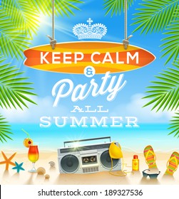 Summer holidays greeting design - vector illustration