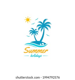 Summer holidays icon logo vector design