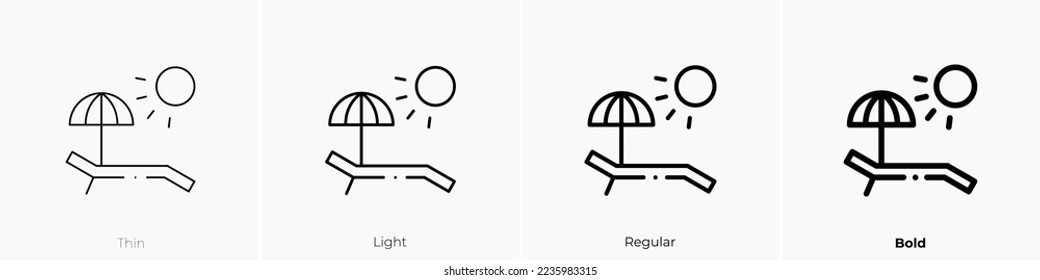 summer holidays icon. Thin, Light Regular And Bold style design isolated on white background