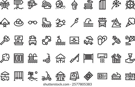 Summer holidays icons High-Quality Vector Icons Collection with Editable Stroke. Ideal for Professional and Creative Projects.