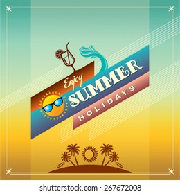 Summer holidays illustration & summer background