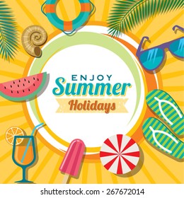 Summer holidays illustration & summer background