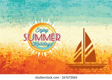 Summer holidays illustration & summer background