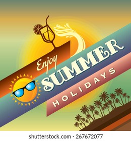 Summer holidays illustration & summer background