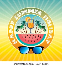 Summer holidays illustration & summer background