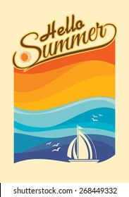 Summer holidays illustration & summer background