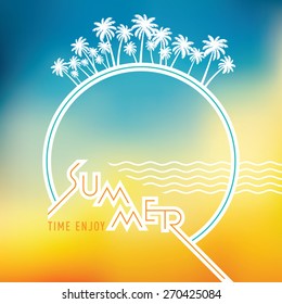 Summer holidays illustration & summer background