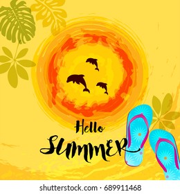 Summer holidays illustration, Hello summer.