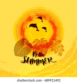 Summer holidays illustration, Hello summer.
