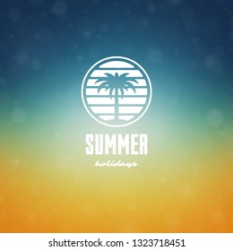 Summer holidays label or badge typography slogan design for poster or greeting card vector illustration.