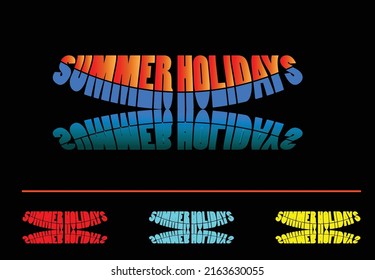 Summer holidays letter logo, t shirt and sticker design template