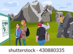 Summer Holidays in the Mountains.Vector Illustration