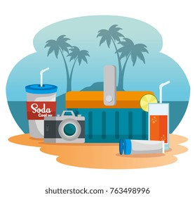 summer holidays on beach poster