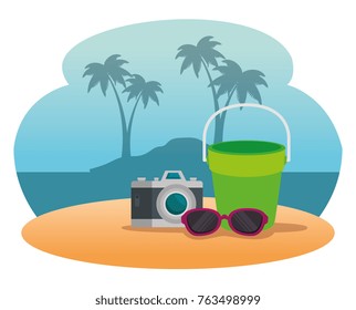 summer holidays on beach poster