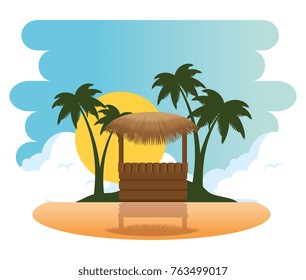 summer holidays on beach poster