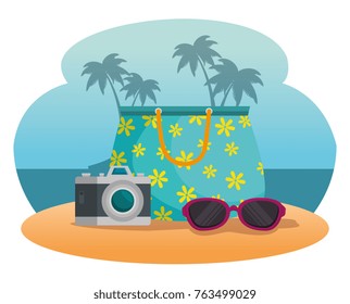 summer holidays on beach poster