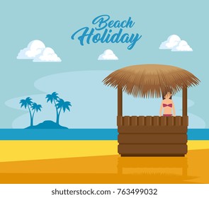 summer holidays on beach poster