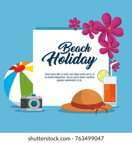 summer holidays on beach poster