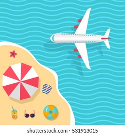 summer holidays on beach vector flat style illustration