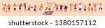 Summer holidays. People in swimming suit in different situations on the beach. Flat design illustration.