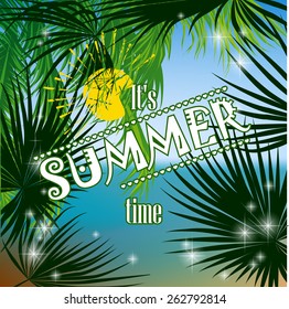Summer holidays poster with blurry effect.