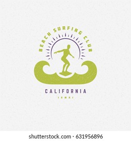 Summer holidays poster design on textured background vector illustration. Typography label or badge retro style for greeting card or advertising design.