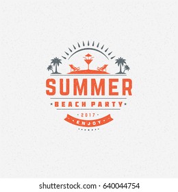 Summer holidays poster design on textured background vector illustration. Typography label or badge retro style for greeting card or advertising design.